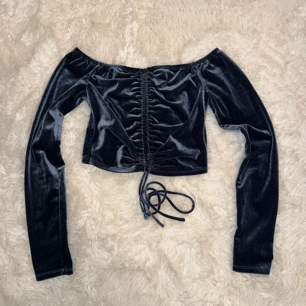 Velvet Off-Shoulder Top